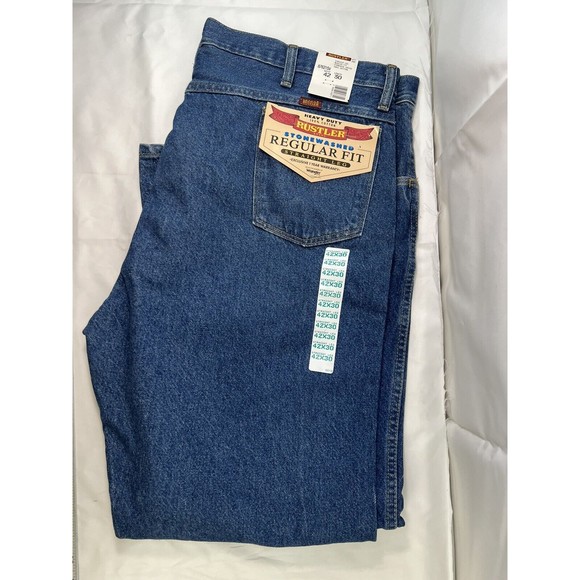 Rustler Other - Vtg 90S Rustler Stonewashed Regular Fit Straight Leg Jeans 42x30 NWT USA‎ Made